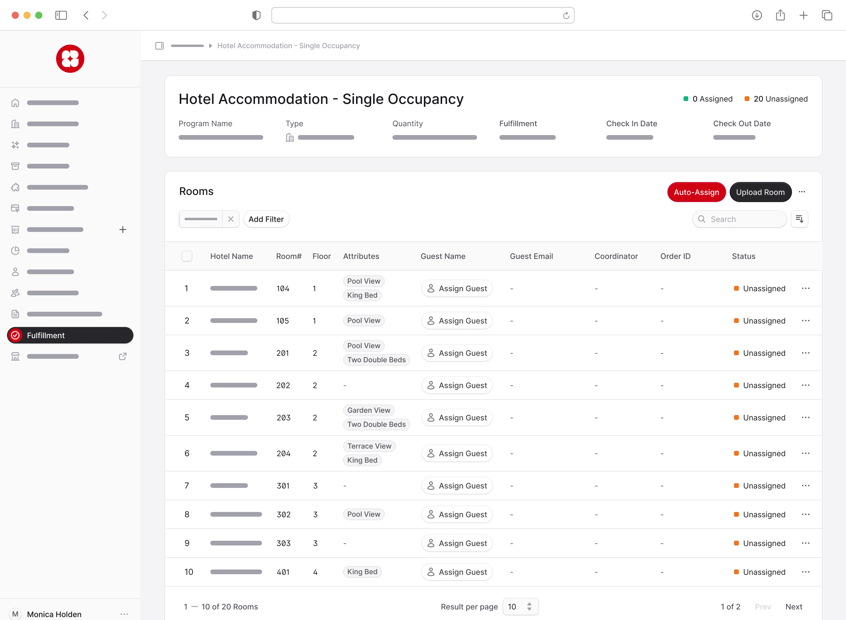 Sample image of HostedSeats assignment feature